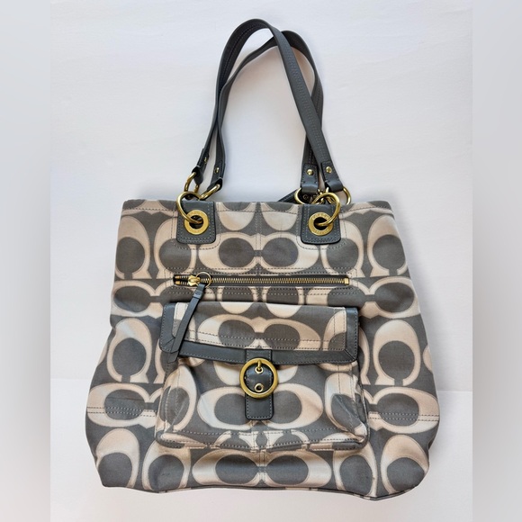 Coach Signature Penelope Shoulder Bag in Grey - Picture 1 of 10